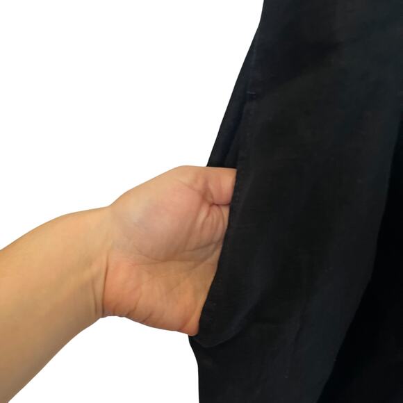 NWT Madewell Seamed Wide Leg Jumpsuit 100% Linen True Black Romper Lagenlook 12 - Picture 11 of 15